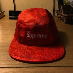 Supreme - Red Snakeskin - Five Panel cap